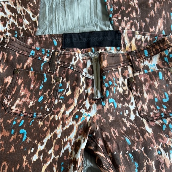 Leopard Print Pants with Blue Accents - Picture 2 of 3